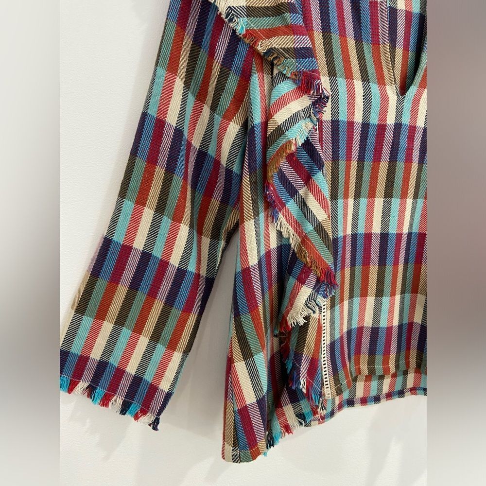Anthropologie dRA Los Angeles Kelsey Plaid and Fringe Top. Size XS. - Picture 3 of 12